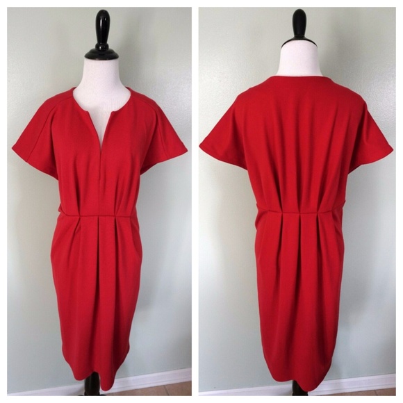 Adrienne Vittadini Dresses & Skirts - ADRIENNE VITTADINI Red Pleated Kimono Sleeve Dress Adrienne Vittadini Dresses & Skirts - ADRIENNE VITTADINI Red Pleated Kimono Sleeve Dress